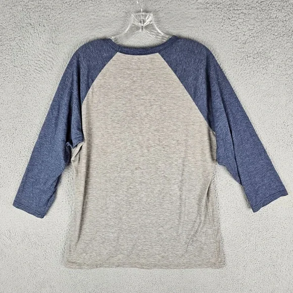 Baseballism Red White Blue Americana Tee Shirt Mens L Gray 3/4 Sleeve Pullover - Picture 2 of 8